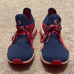 Adidas pureboost x pink and blue sneakers